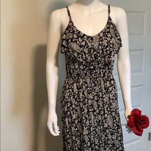 Black & White Floral Maxi Dress